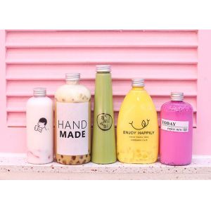 500ml Disposable Juice Clear Plastic Bottles With Lids ODM