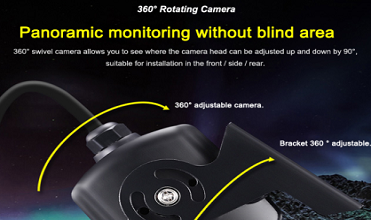 Rear View Automotive Night Vision Camera , 180 Degree Black Box Car Camera
