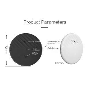 White 130dB Wireless Anti Theft Alarm System Round Ultra Thin