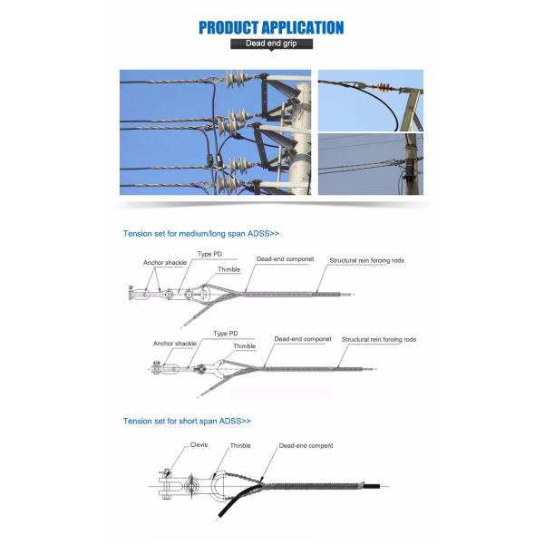 20KN ADSS Cable Guy Grip Preformed Tension Clamp