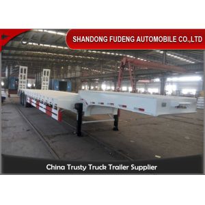 Drop Deck 3 Axles Low Bed Semi Trailer With Side Wall Mechanical Ladder