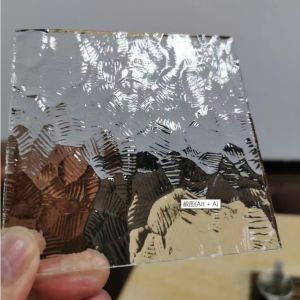 Customized Decorative Building Glass Low Iron Ultra Tempered Figured Oceanic