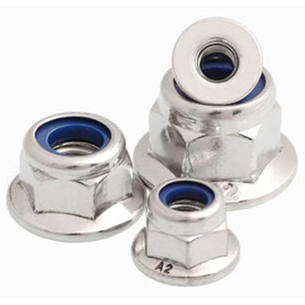 DIN 6926 Stainless Steel M6 M8 Flange Nylon Nut Nylon Insert Hex Flange Nuts