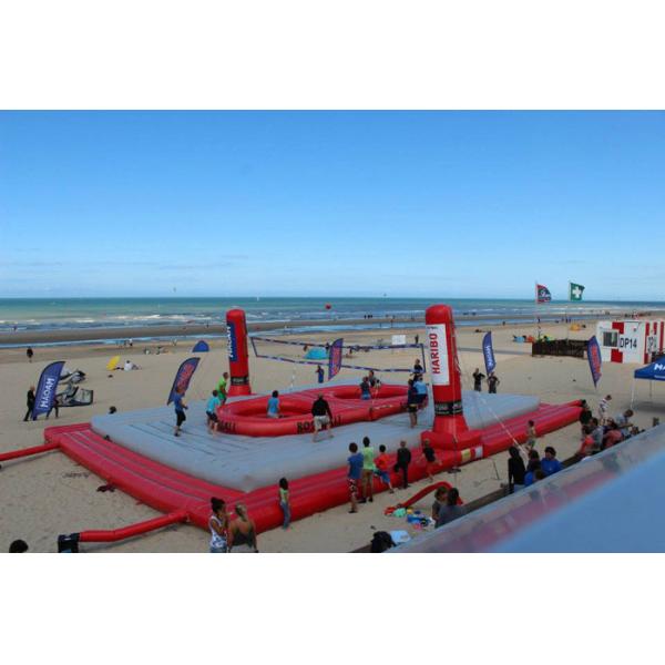 Huge Inflatable Beach Toys Blow Up Volleyball Court With Logo Printing