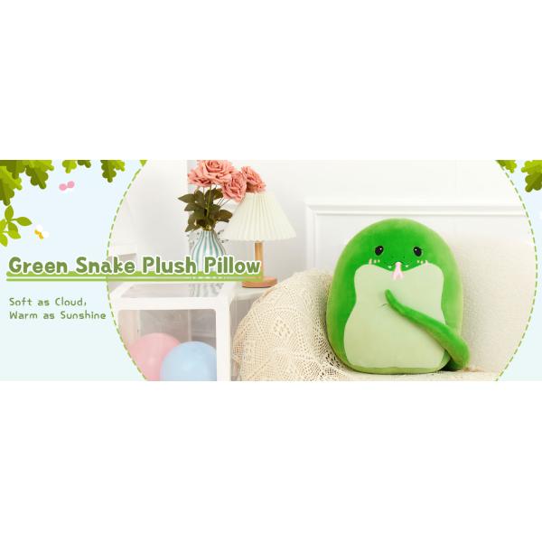 Snake Plush Toy Pillow 17.7 Soft Snake Stuffed Animal Green Snake Throw Pillow Plushie Doll Birthday Decor Kids Boys Girls