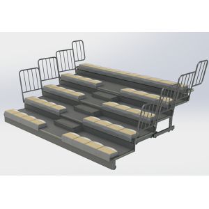 Full Automatic HDPE Bench Retractable Gym Bleachers / Indoor Basketball