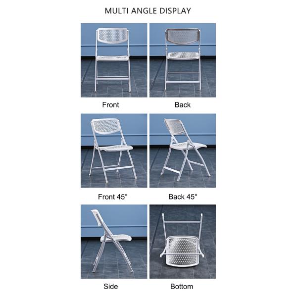 Outdoor Banquet Events Plastic Metal Foldable White Black Dining Chair for Wedding Hotel