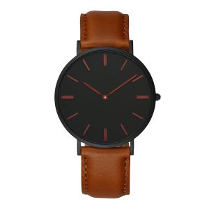 Buy cheap Brown Mens Stainless Steel Watches Leather Quick Release Watch Strap from wholesalers