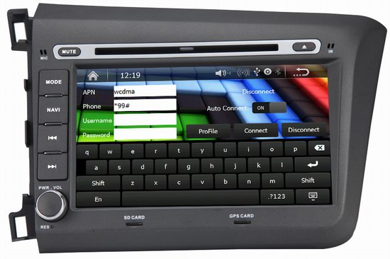 8 Inch 2012 Honda Civic Car Radio with HD Digital touch Screen mp3 mp4 player OCB-8631