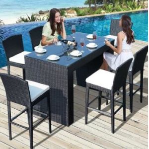 Leisure Aluminium Outdoor Garden PE Rattan wicker chair patio Backyard table and