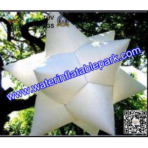 LED Hanging Inflatable Star For Windows Decoration , Ripstop Fabric Inflatable