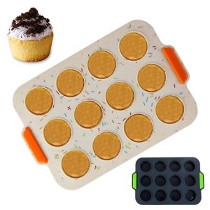 Non Stick 12 Cavity Silicone Cake Mold 31*20.5*2.5cm