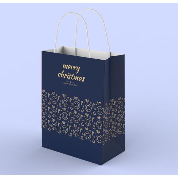 0.8-2mm Kraft Paper Shopping Bags With Handles 250/Bundle Customized Size