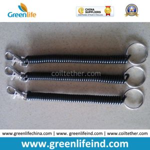 Transparent Yellow Spring Coil KeyRings Good Connector for Personal's Pendant