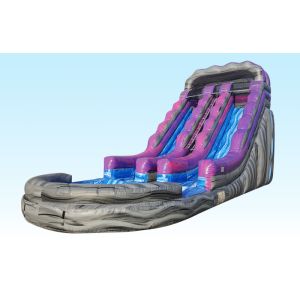 China 19Ft Purple Inflatable Water Slides Summer Splash With Logo Printing on sale