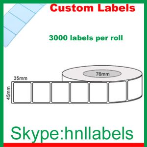 Quality Thermal Transfer Labels 45mmX35mm/1 Plain Transfer Roll Permanent, 3,000Lpr, 76mm core for sale