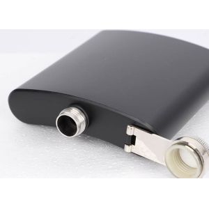 Matte Black Paint Kitchen Household Items 6oz Small Drinking Flask