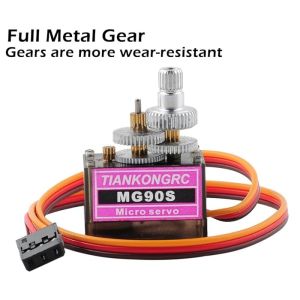 TIANKONGRC MG90S 9g Aluminum Gear Servo Motor Micro Servo For RC Airplane Robot