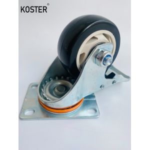 Industry Black and White Core PVC Rubber Omni-Directional Caster Wheel 32mm
