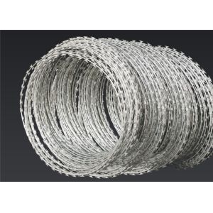 China CBT-65 45 Cm Barbed Wire Security Galvanized Coil Wrapped Concertina Tape on sale