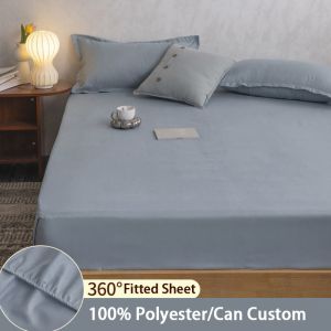 Washable Solid Pattern Type Polyester Fiber Fitted Sheet for Simple Style