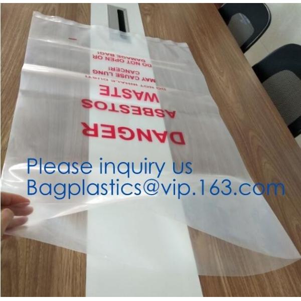PE asbestos yard waste bags,hazard waste disposal bags,Customized danger warning