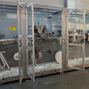 Small Scale Sanitary Napkin Making Machine 380V 50HZ Ladies Pad Manufacturing