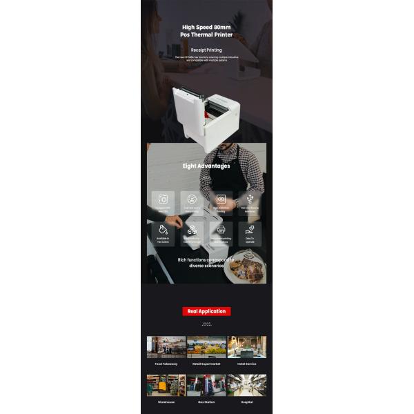 Fast Speed Carav Restaurant POS Receipt Printer 1 Year Warranty For Food Store