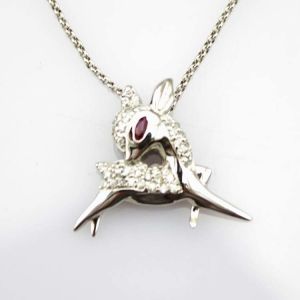 China 925 Sterling Silver Deer Pendant with Cubic Zirconia(P03) on sale