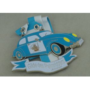 Customized Blue Ribbon Medals , Soft Enamel Zinc Alloy Deloitte Medals