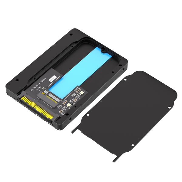 M.2 NVMe to U.2 SSD Adapter 17x11.5x3cm Black with Thermal Pad