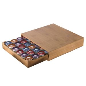 Quality bamboo coffee pod storage drawer for sale