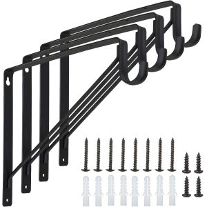 China Closet Shelf Brackets Bulk Heavy Duty Black Powder Coating Triangle Bracket Structure on sale