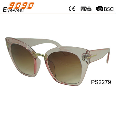 Buy New arrival and hot sale of plastic sunglasses with pink color ,suitable for women at wholesale prices