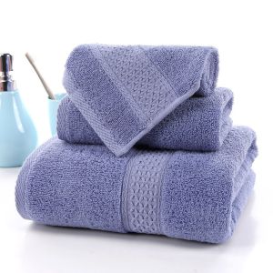 Quality 70*140cm Cotton Towel Set for Hotel Home Beach 3pcs Long Staple Absorbent Bath Towels for sale