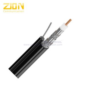 China CATV RG11 Television Cable Quad Shield Jelly PE Coaxial Cable With Messenger on sale
