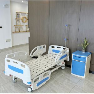 Blue Adjustable Electric Hospital Bed Five Function Hospital Bed