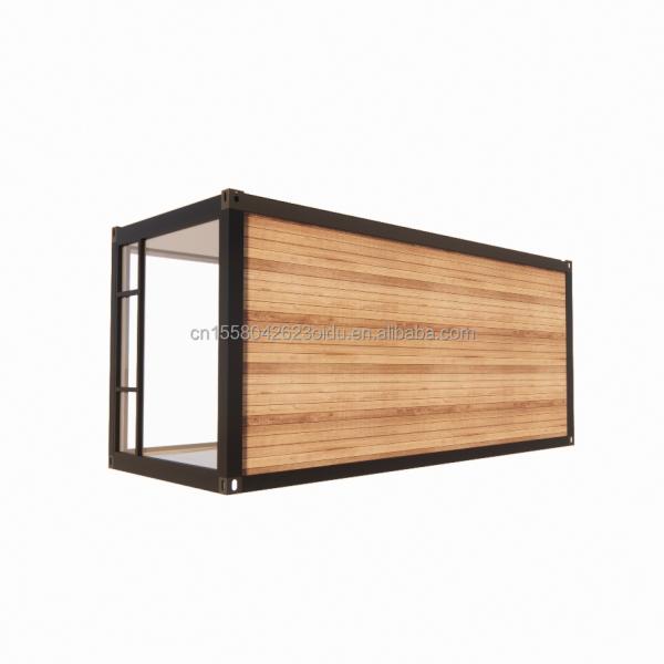 Galvanized Steel Square Tubes Modern Design Container House with Wooden Exterior Garden and Independent Restaurant