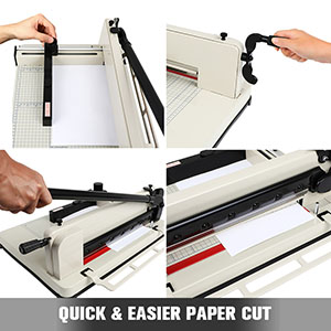 Office Home White A4 Heavy Duty Guillotine Paper Cutter with Metal Base and Manual