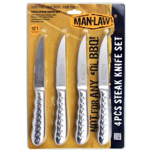 4 PCS BBQ Tools 10" Length Kitchen Stainless Steel Carving Knife Set