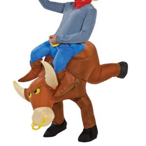 Bull Rider Inflatable Cowboy Costume , Two Pieces Inflatable Man Costume