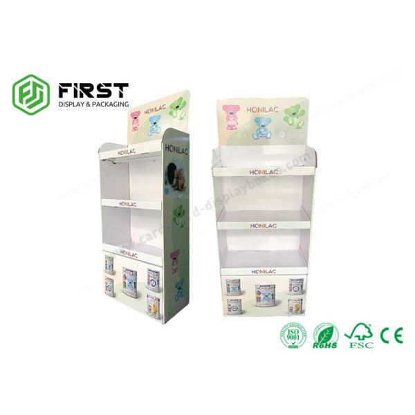 Custom POP Up Carton Floor Stand Recyclable Paper Cardboard Corrugated Floor Display Shelf