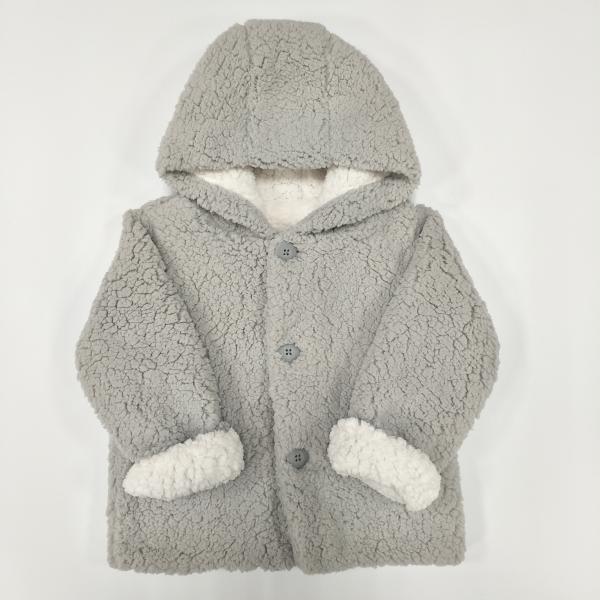 Winter Long Sleeved Baby Girl Hoodies Warm Pink 100% Polyester Outerwear Type Wool Blends