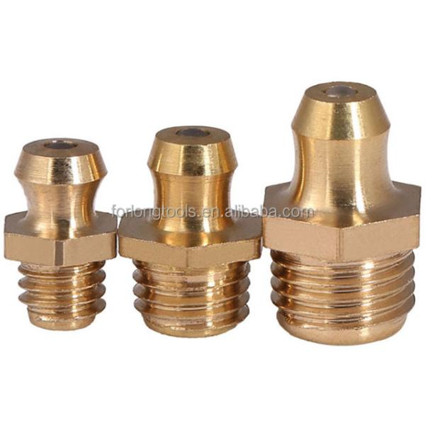 Universal Car Fitment Straight Brass Hydraulic Grease Nipple M6 M8 M10 for Heavy Duty Drive Excavator Truck OE NO. Standard