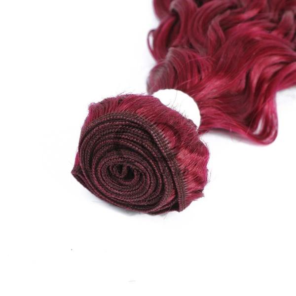 Burgundy Water Wave Remy Human Hair Bundles Sew In Weave Bundles Brazilian Bundle Deals