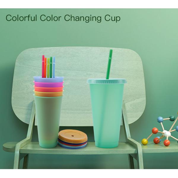 Summer Coffee Tumblers Color Changing Cups 24oz Cold Cups 5 Reusable Cups Lids And Straws Set Of 5