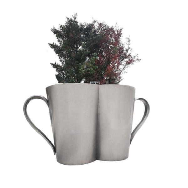Cup shape stainless steel galvanized flower planter