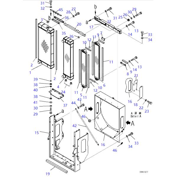 423-03-41311 423-03-41310 Water Tank Radiator KOMATSU Wheel Loader Spare Parts For WA380-6