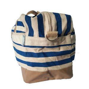 Large Capacity Washable Stripes Canvas Travel Duffle Bag