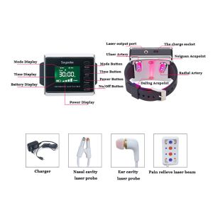Semiconductor Laser Treatment Instrument Watch Therapeutic 650nm 450nm